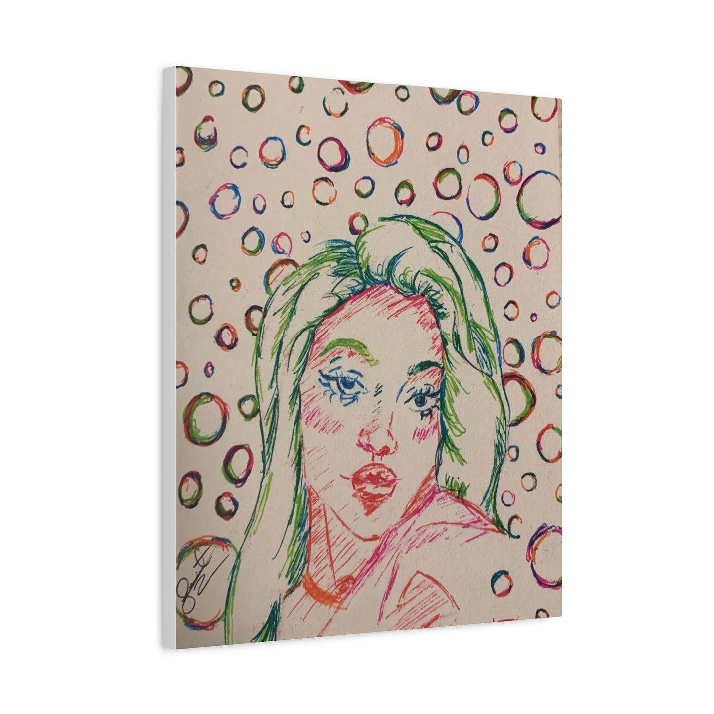 Ms. Bubbles- Matte Canvas, Stretched, 1.25"
