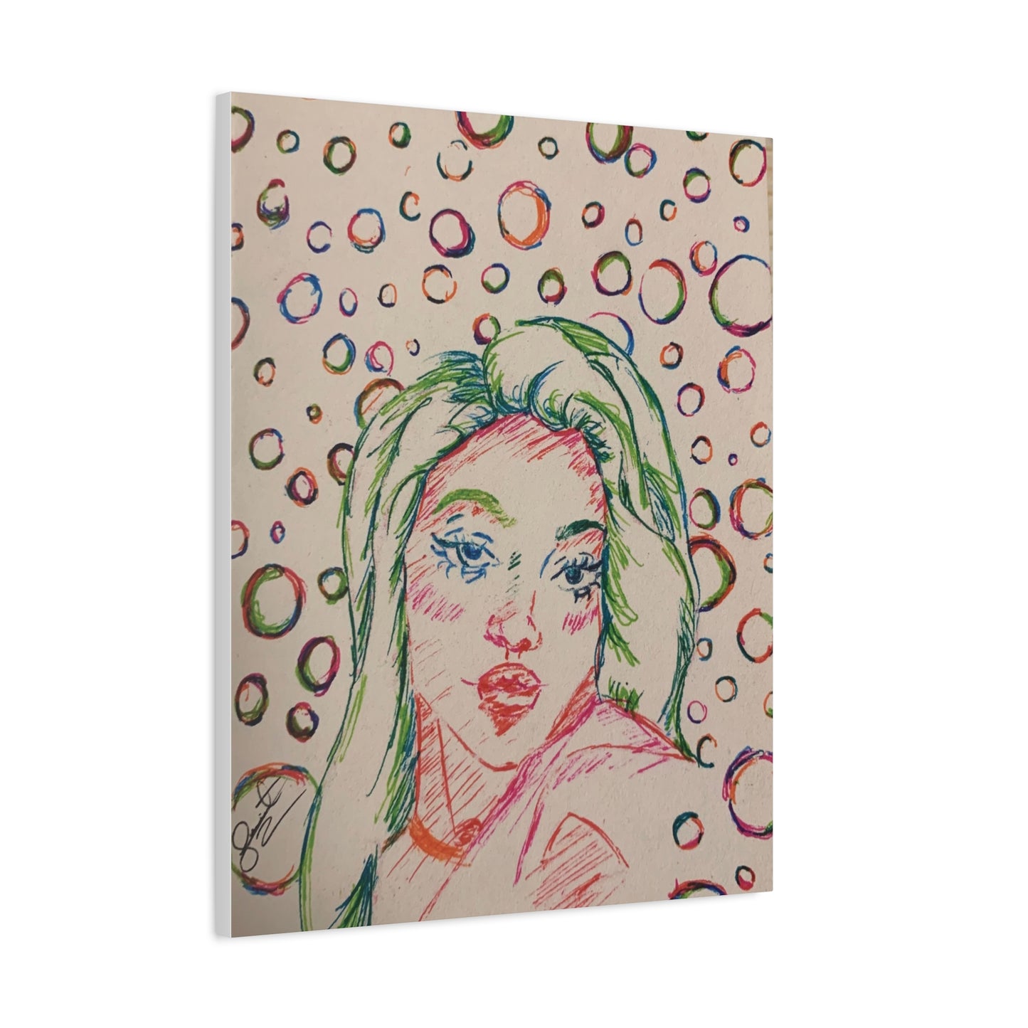 Ms. Bubbles- Matte Canvas, Stretched, 1.25"
