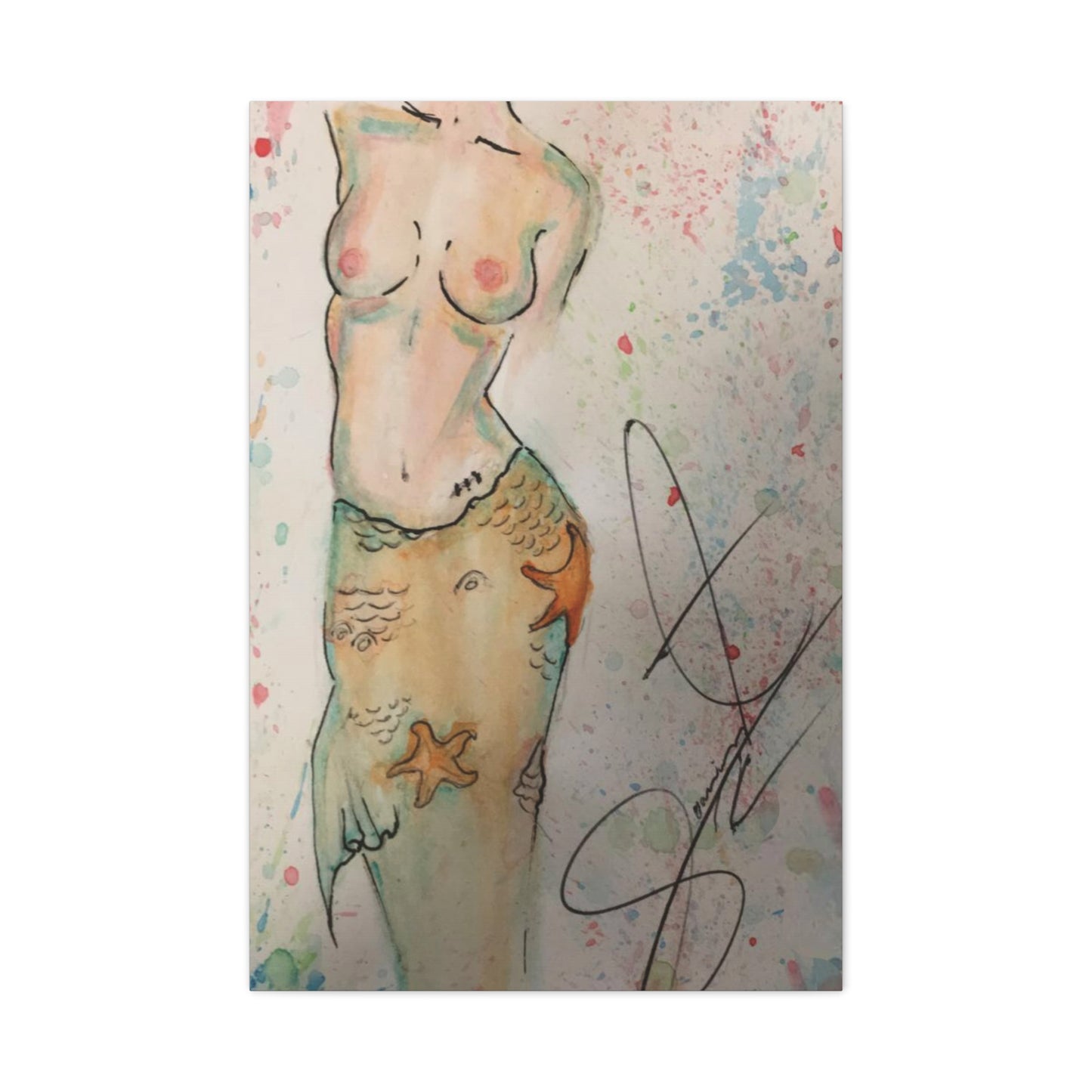 The Mermaid- Matte Canvas, Stretched, 1.25"