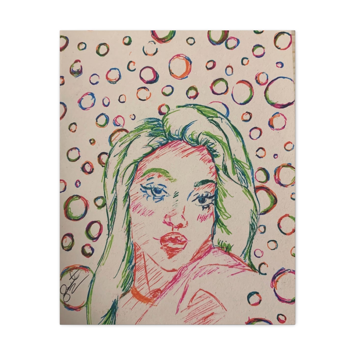 Ms. Bubbles- Matte Canvas, Stretched, 1.25"