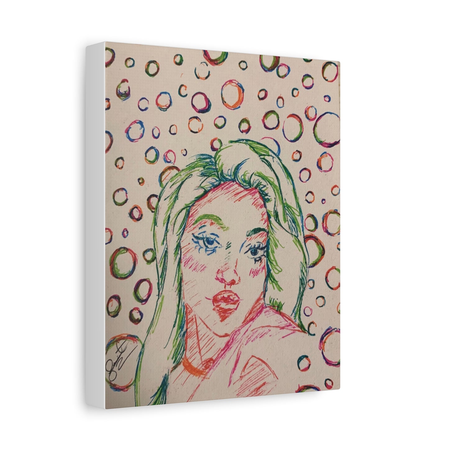 Ms. Bubbles- Matte Canvas, Stretched, 1.25"
