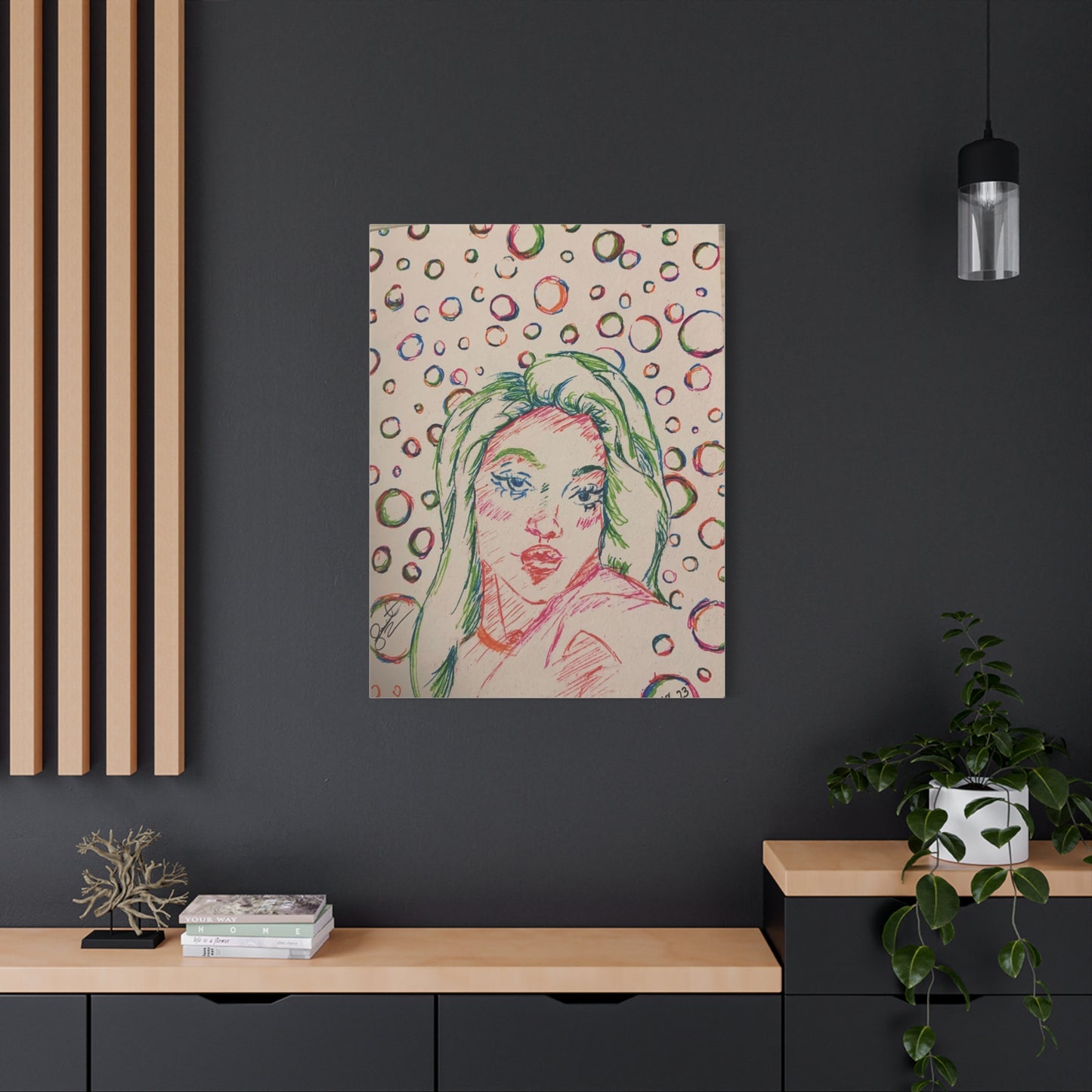 Ms. Bubbles- Matte Canvas, Stretched, 1.25"