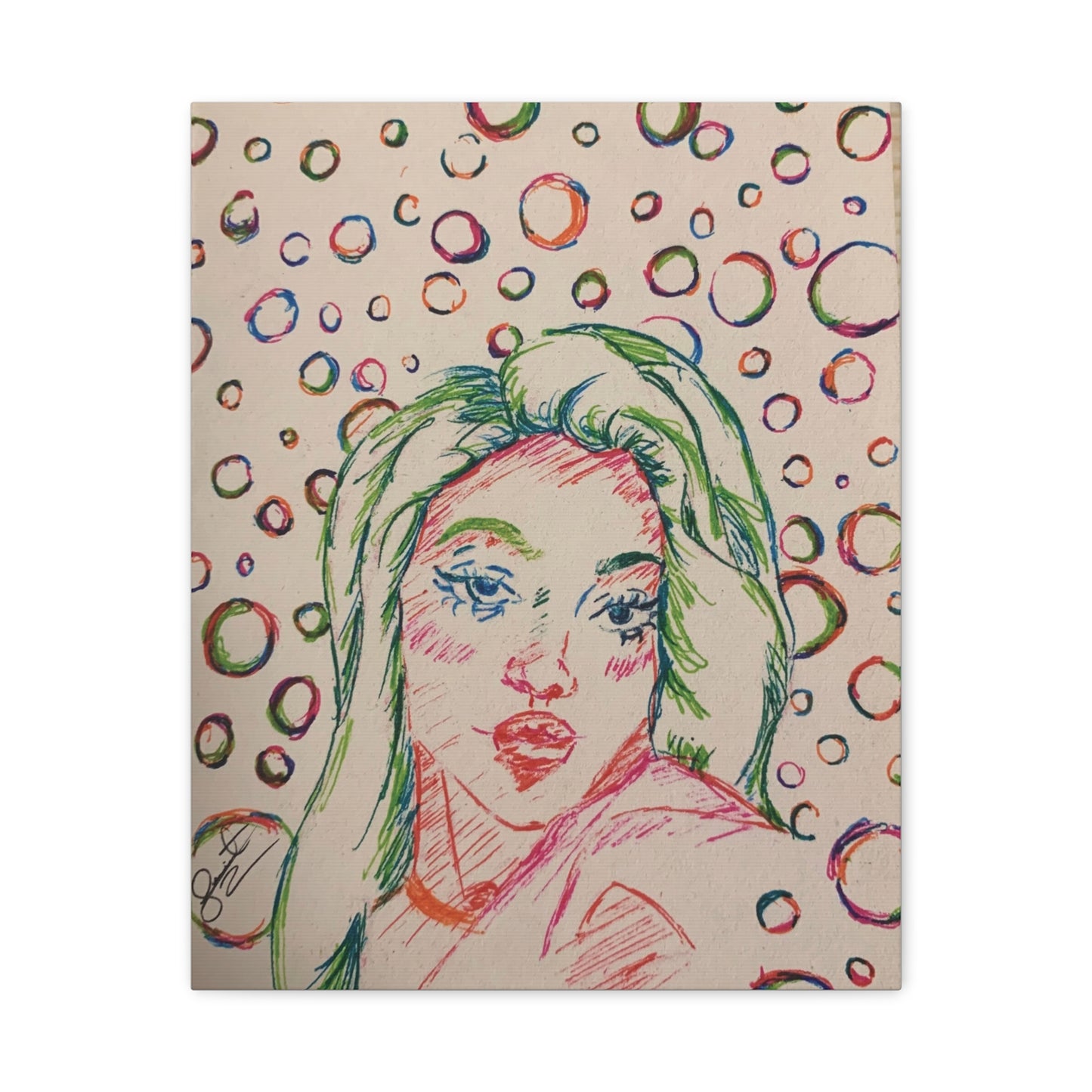 Ms. Bubbles- Matte Canvas, Stretched, 1.25"