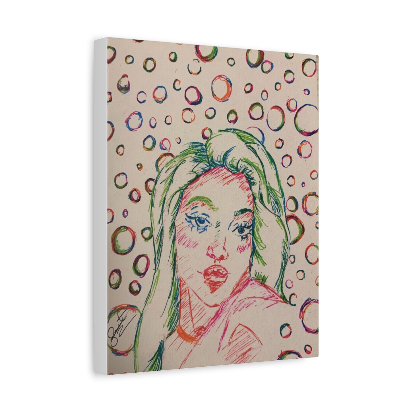 Ms. Bubbles- Matte Canvas, Stretched, 1.25"