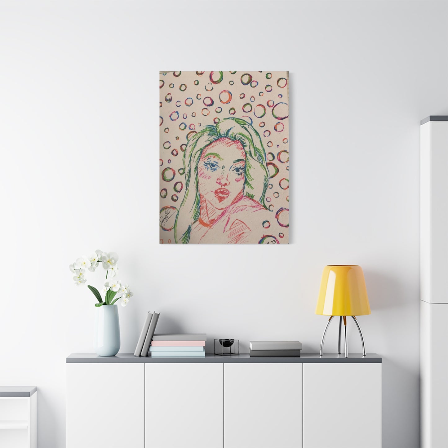 Ms. Bubbles- Matte Canvas, Stretched, 1.25"