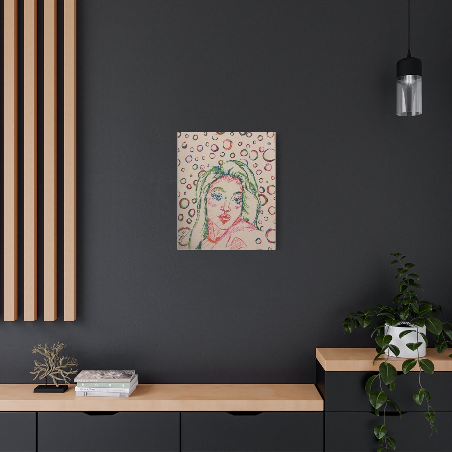 Ms. Bubbles- Matte Canvas, Stretched, 1.25"