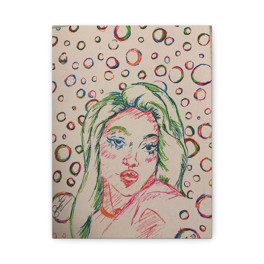 Ms. Bubbles- Matte Canvas, Stretched, 1.25"