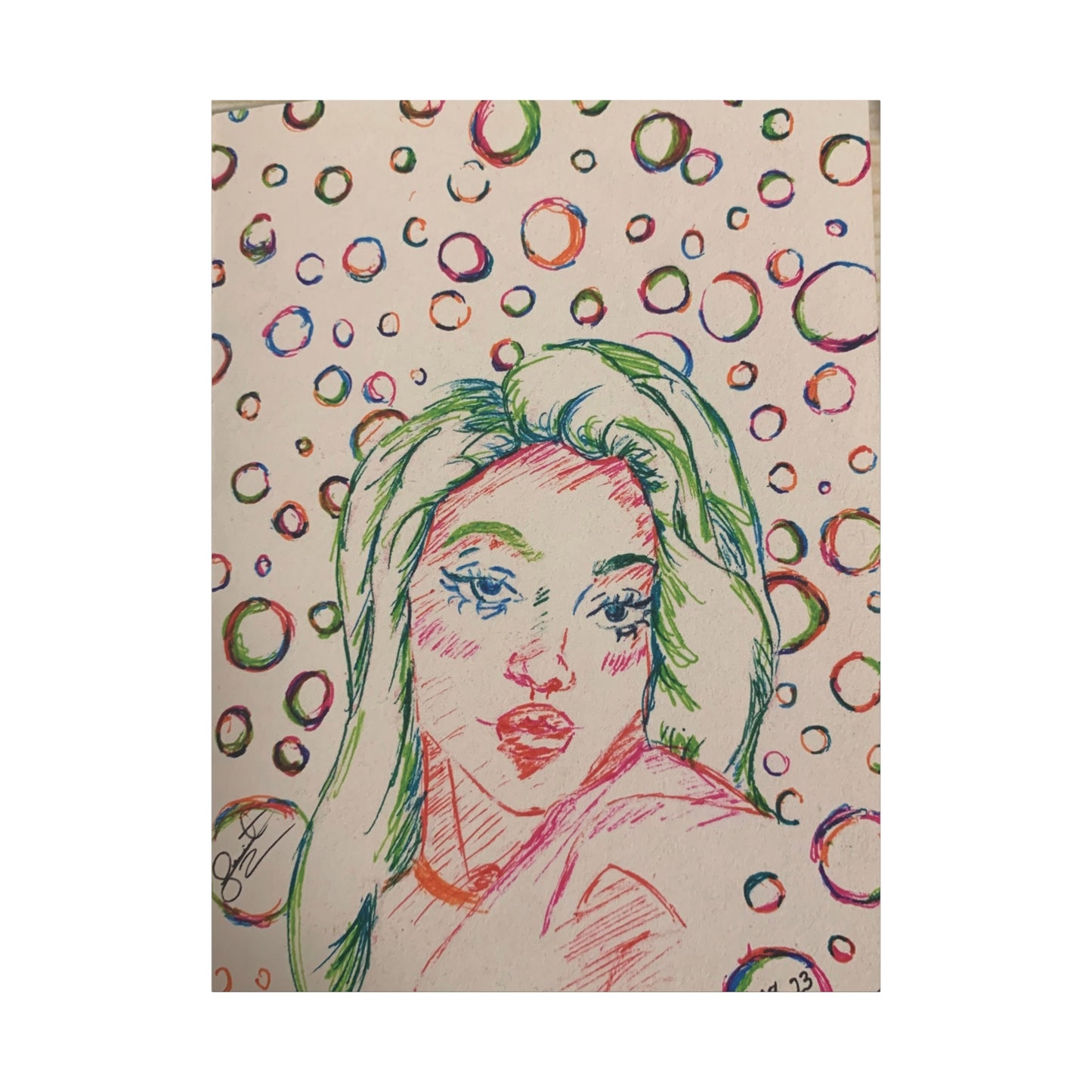 Ms. Bubbles- Matte Canvas, Stretched, 1.25"