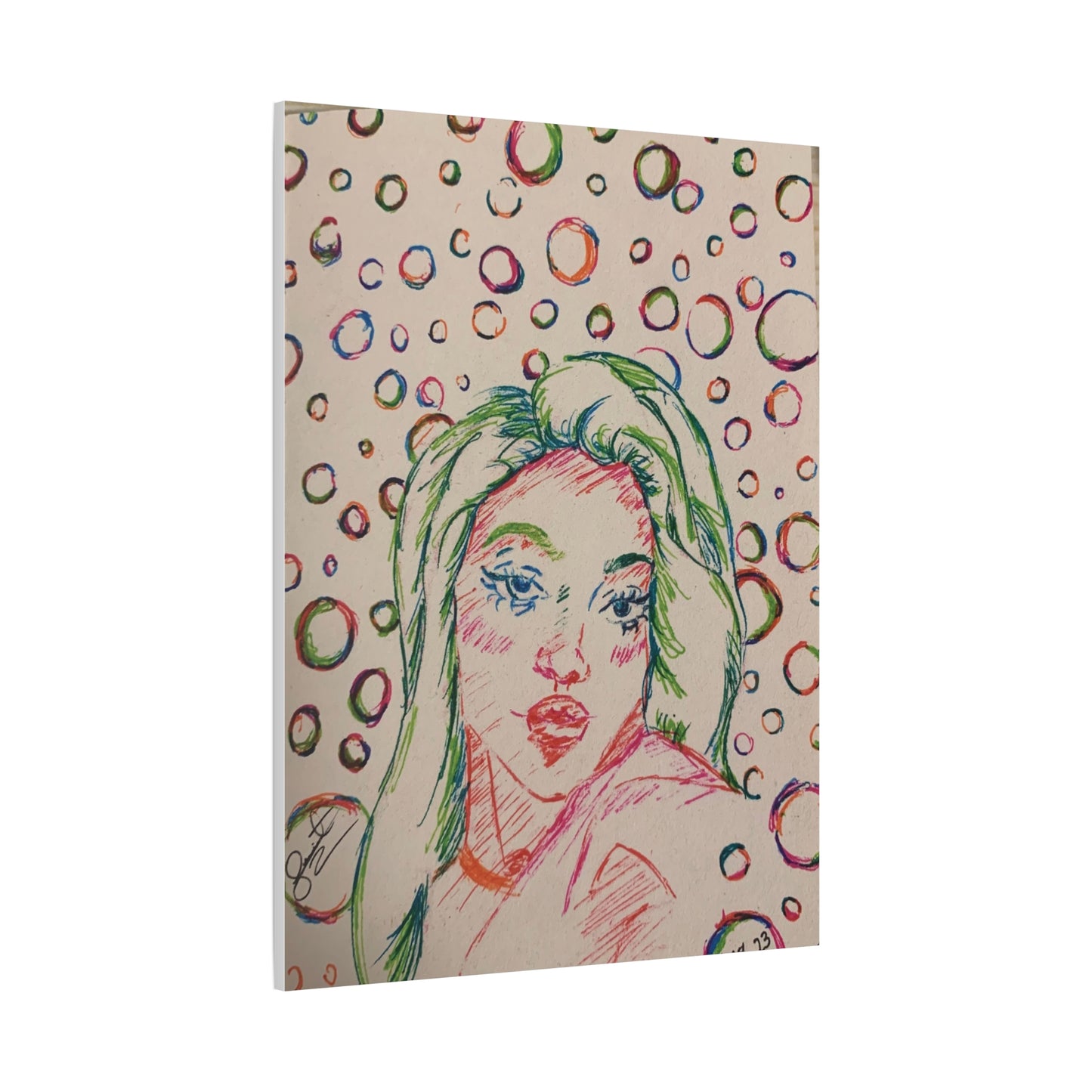 Ms. Bubbles- Matte Canvas, Stretched, 1.25"