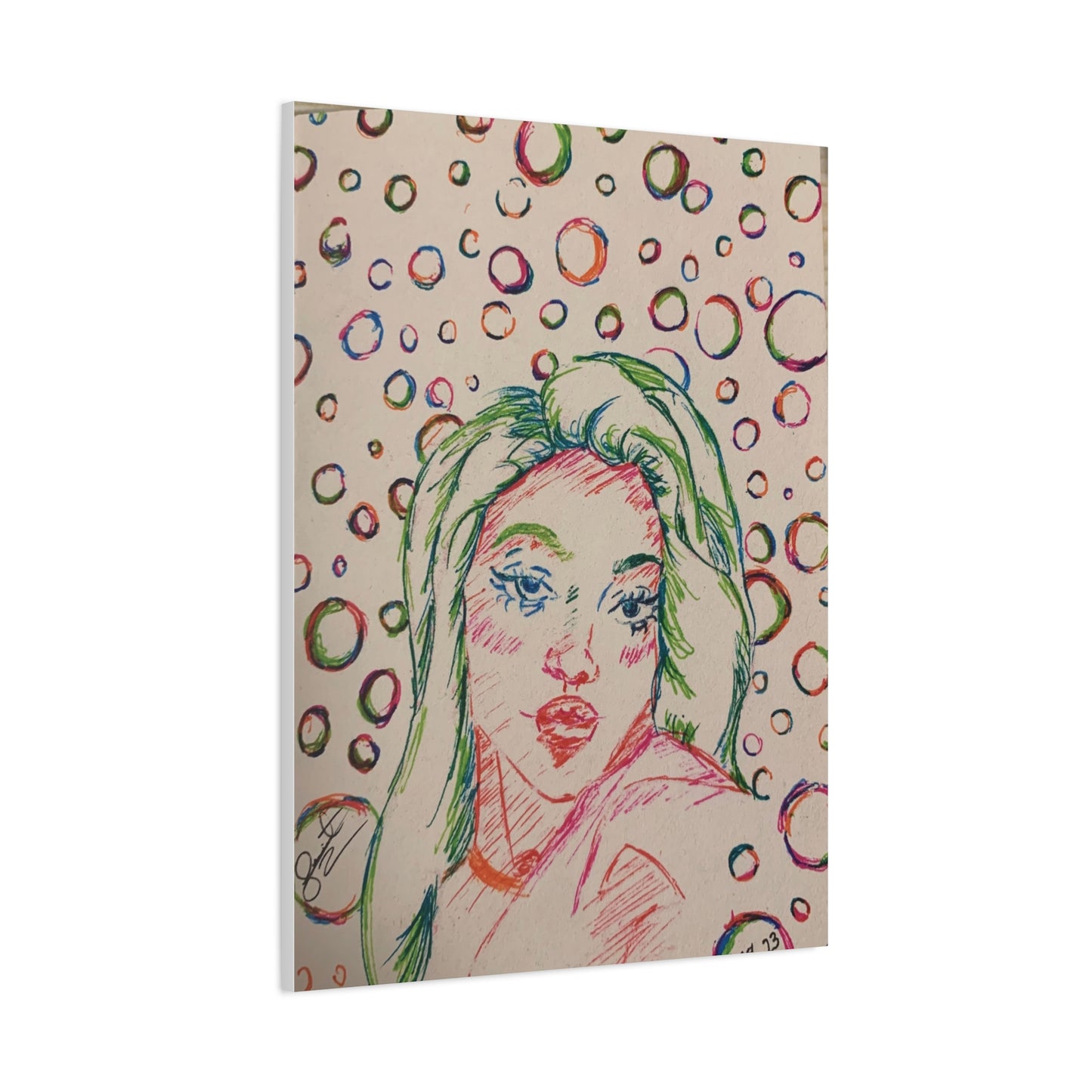 Ms. Bubbles- Matte Canvas, Stretched, 1.25"