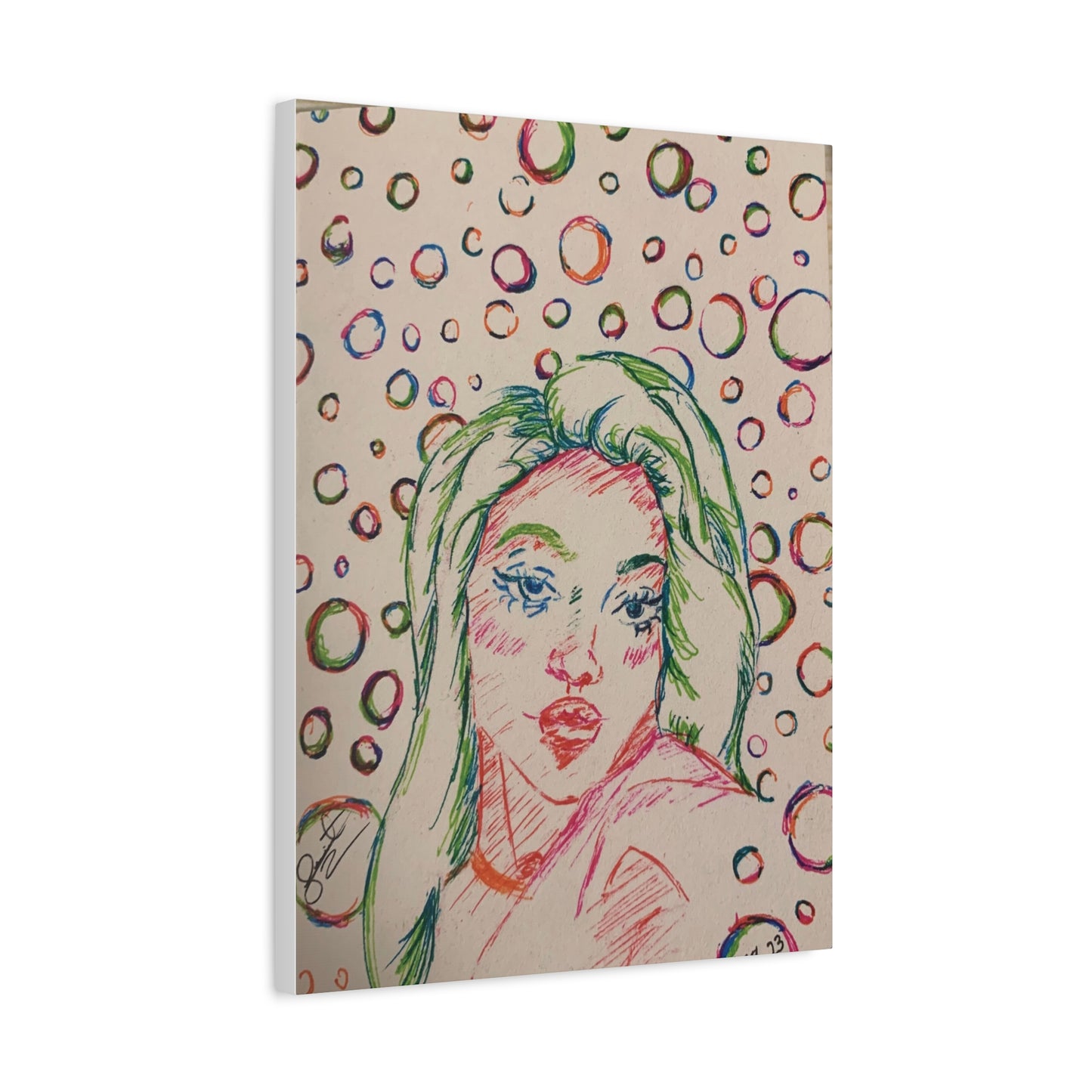 Ms. Bubbles- Matte Canvas, Stretched, 1.25"