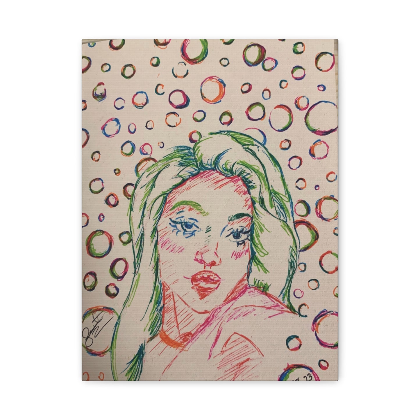 Ms. Bubbles- Matte Canvas, Stretched, 1.25"