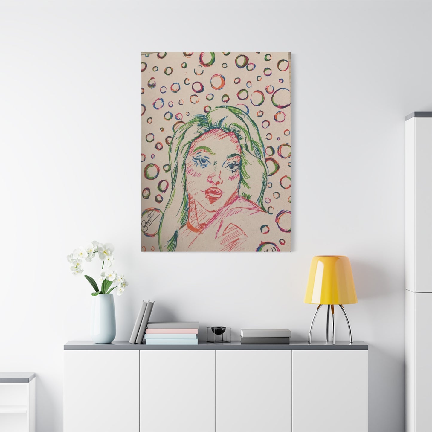 Ms. Bubbles- Matte Canvas, Stretched, 1.25"