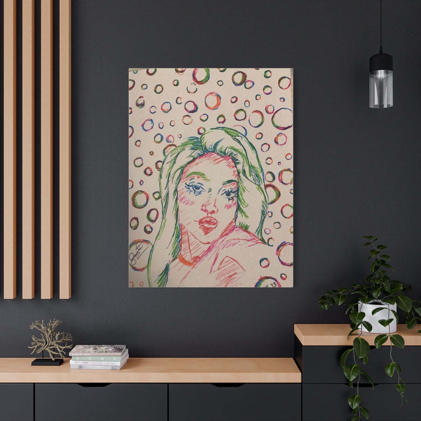 Ms. Bubbles- Matte Canvas, Stretched, 1.25"