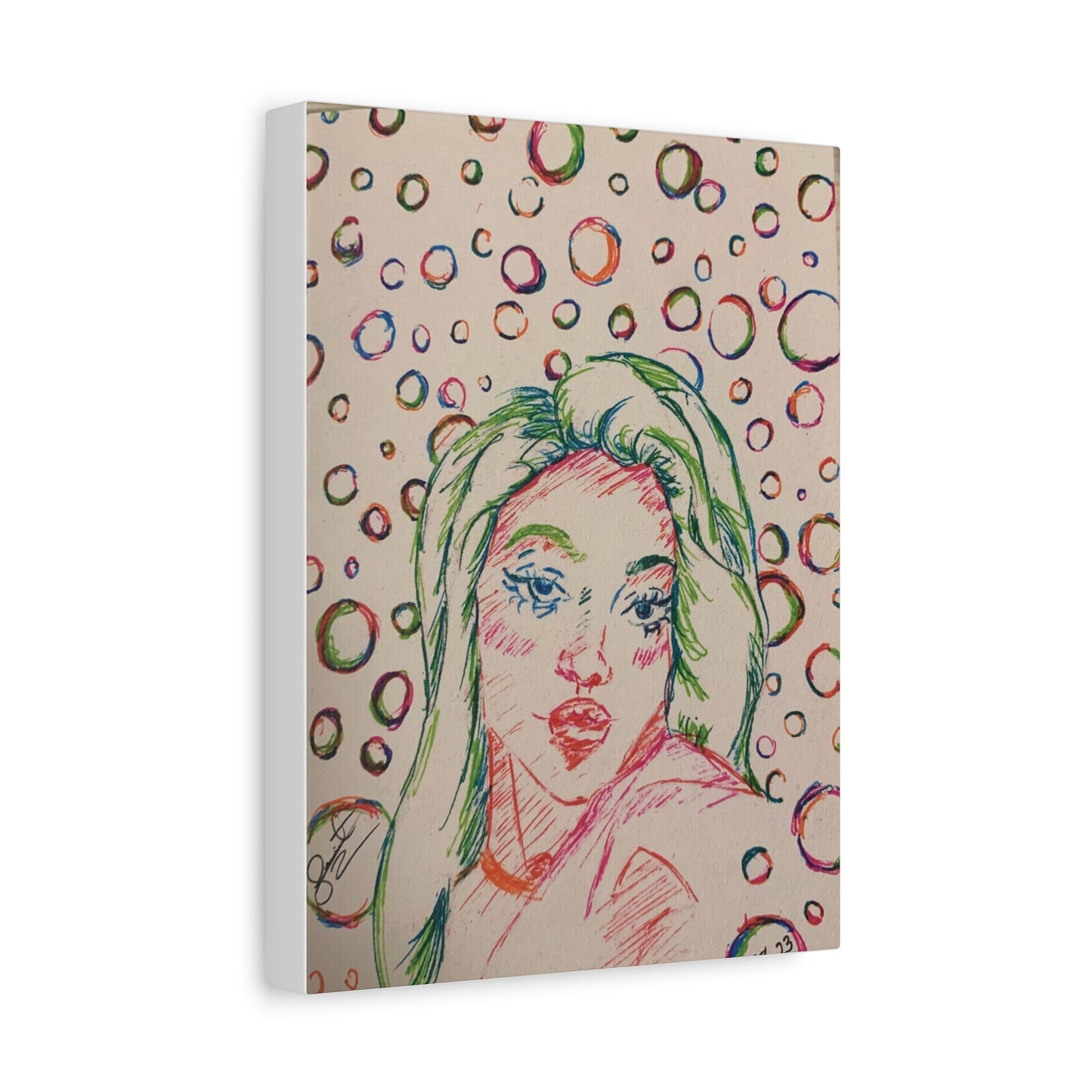 Ms. Bubbles- Matte Canvas, Stretched, 1.25"