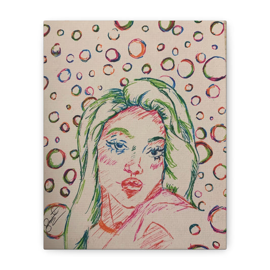 Ms. Bubbles- Matte Canvas, Stretched, 1.25"