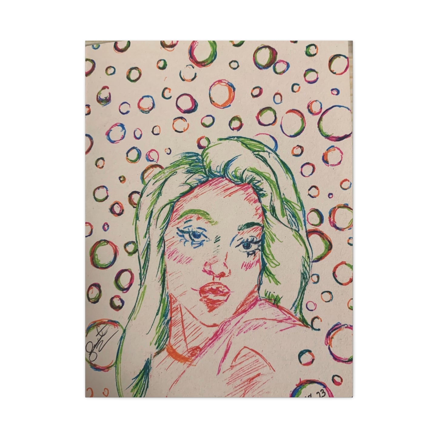 Ms. Bubbles- Matte Canvas, Stretched, 1.25"