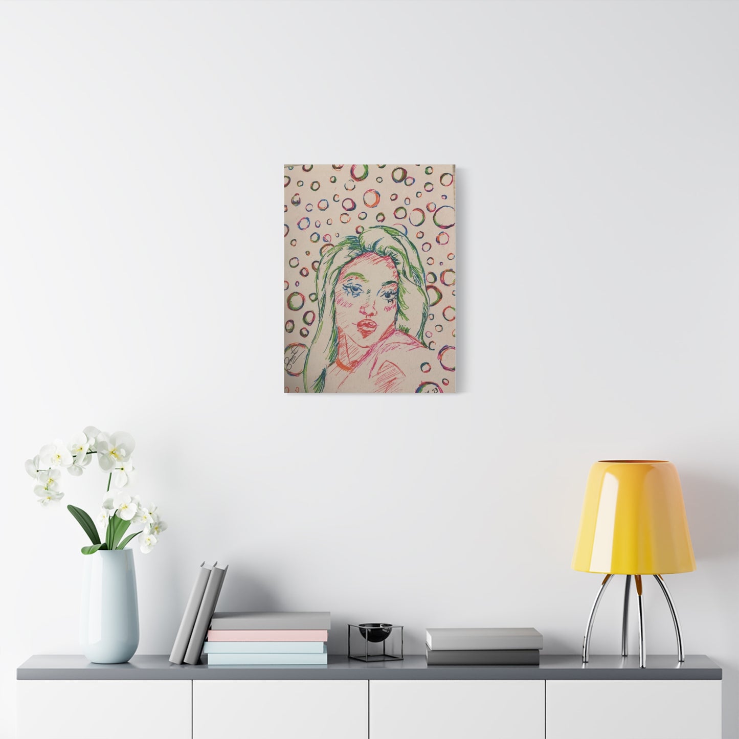 Ms. Bubbles- Matte Canvas, Stretched, 1.25"