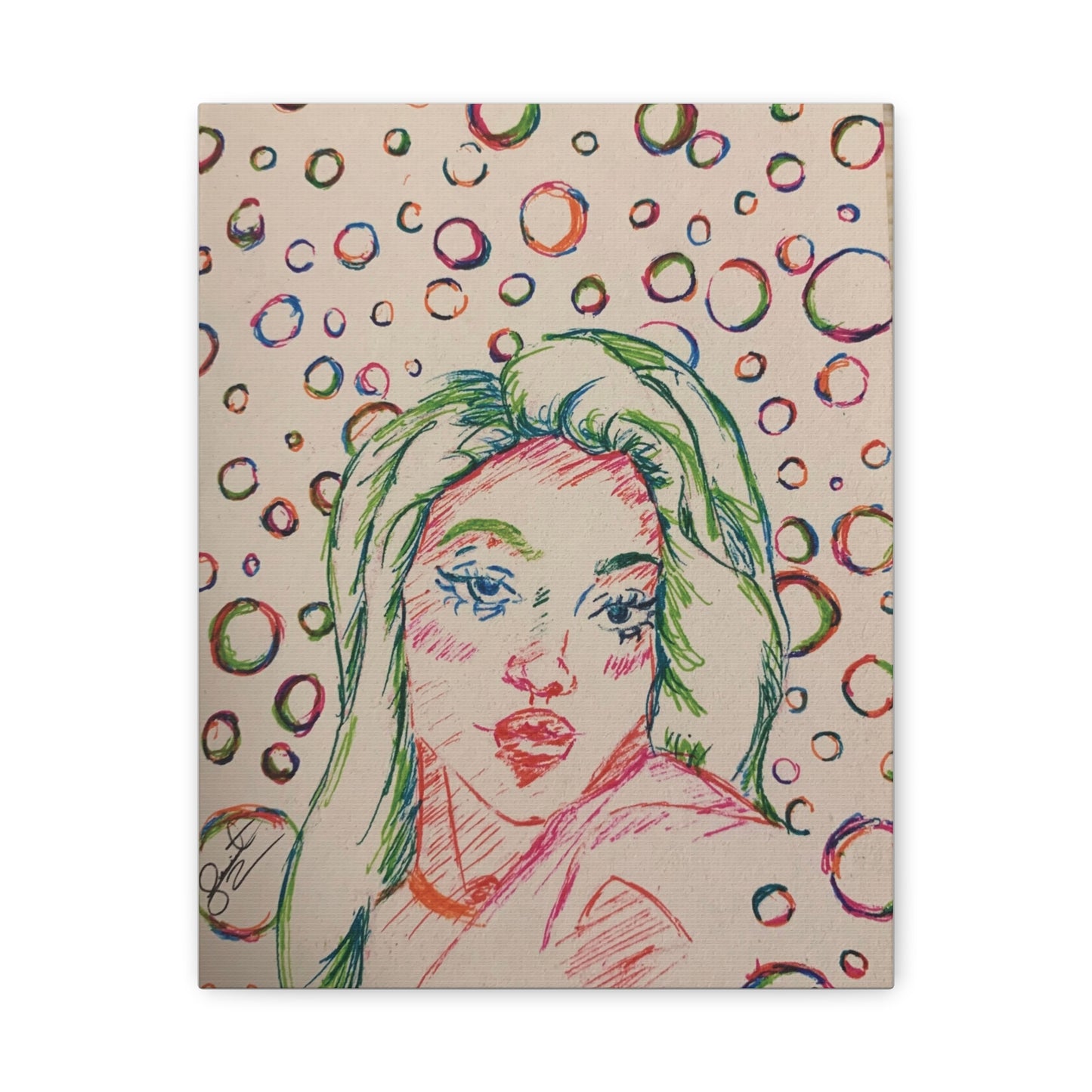 Ms. Bubbles- Matte Canvas, Stretched, 1.25"