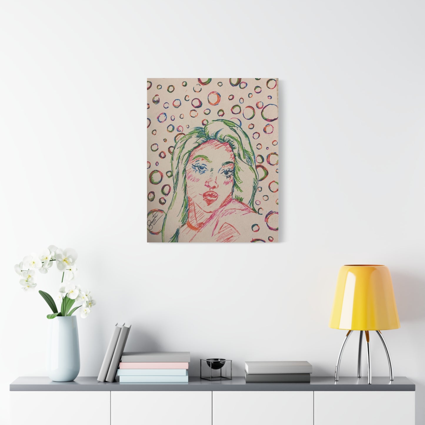 Ms. Bubbles- Matte Canvas, Stretched, 1.25"