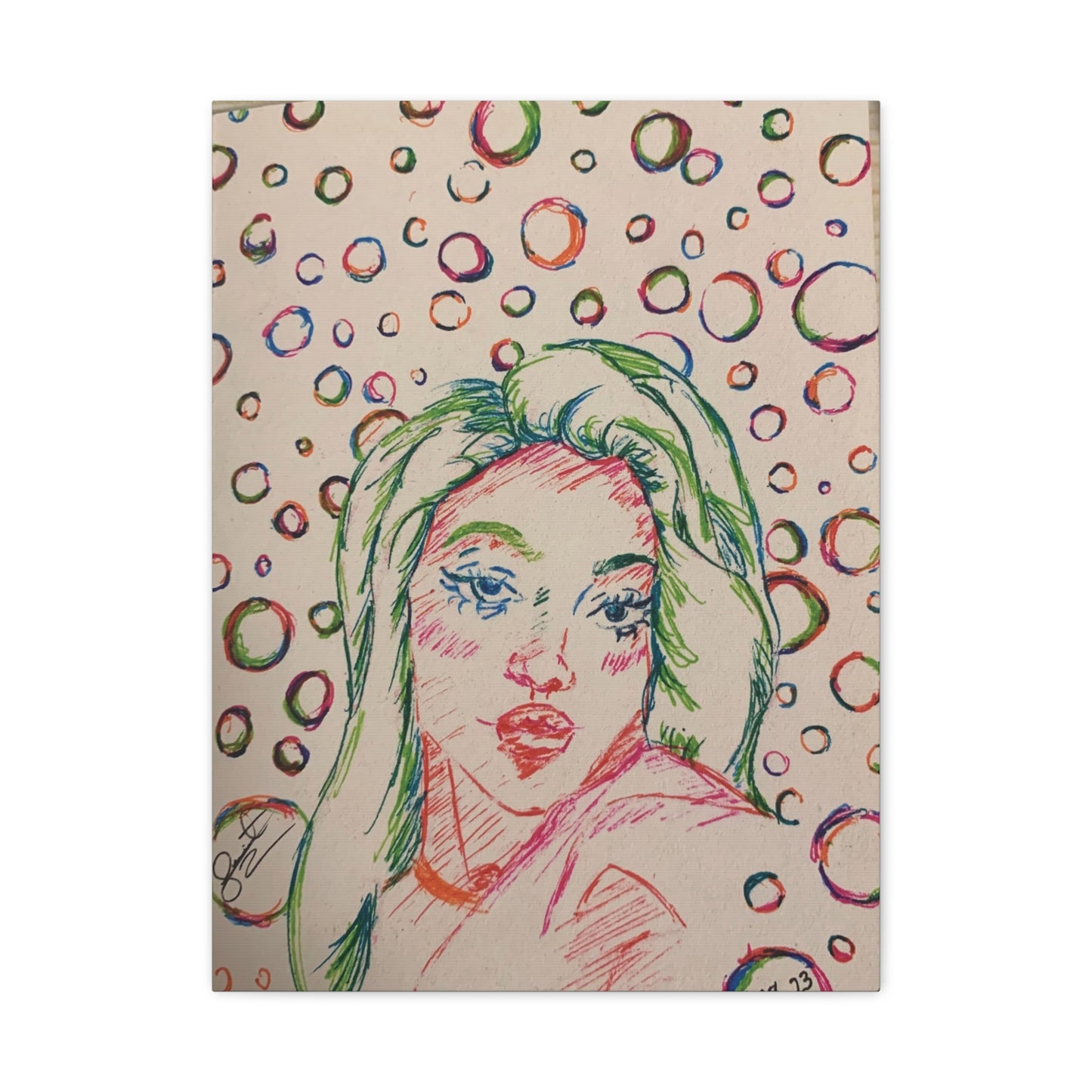 Ms. Bubbles- Matte Canvas, Stretched, 1.25"