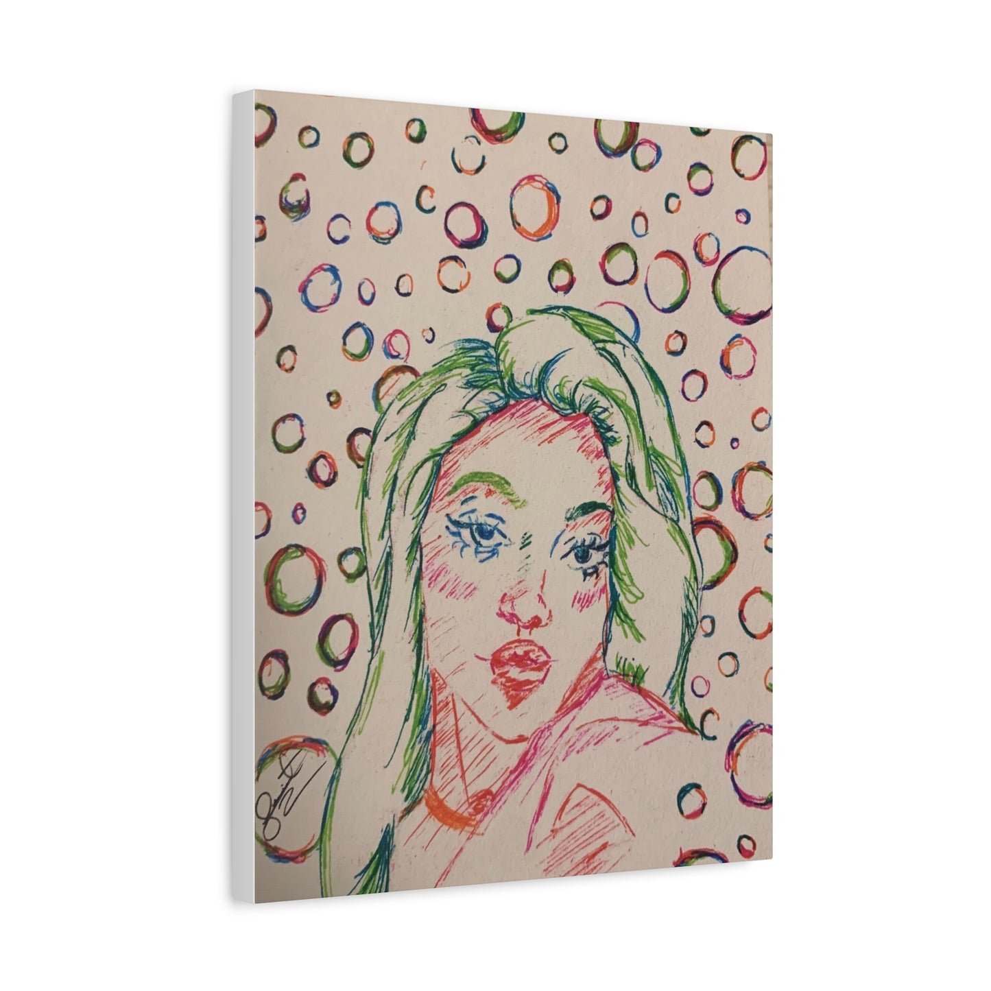 Ms. Bubbles- Matte Canvas, Stretched, 1.25"